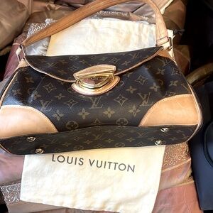 💯 Authentic Louis Vuitton Beverly MM Monogram Shoulder Bag - Brown gold